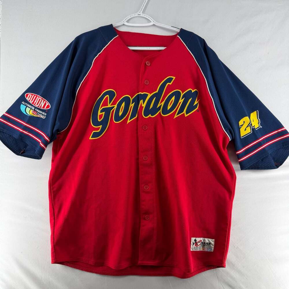 1398 XL Chase Authentics Jeff Gordon DuPont Button Up Baseball Jersey